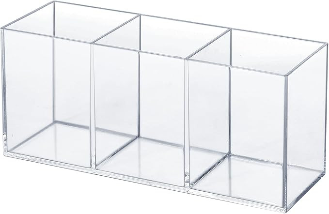 Clear Acrylic Silverware & Pen Organizer Caddy, Transparent Plastic Silverware Holder, Perfect fo... | Amazon (US)