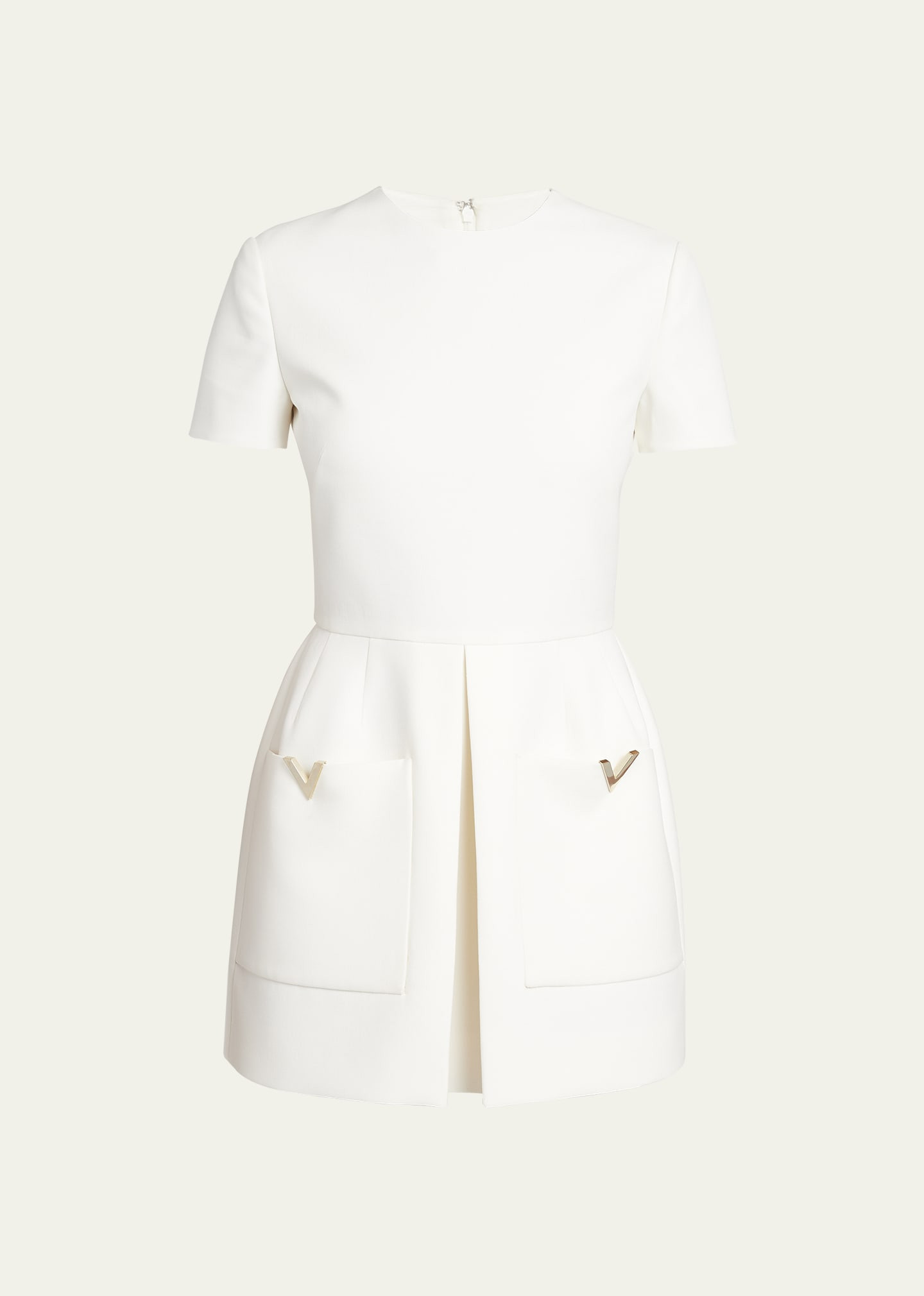 Valentino Garavani Short Sleeve V-Logo Pocket Mini Dress | Bergdorf Goodman