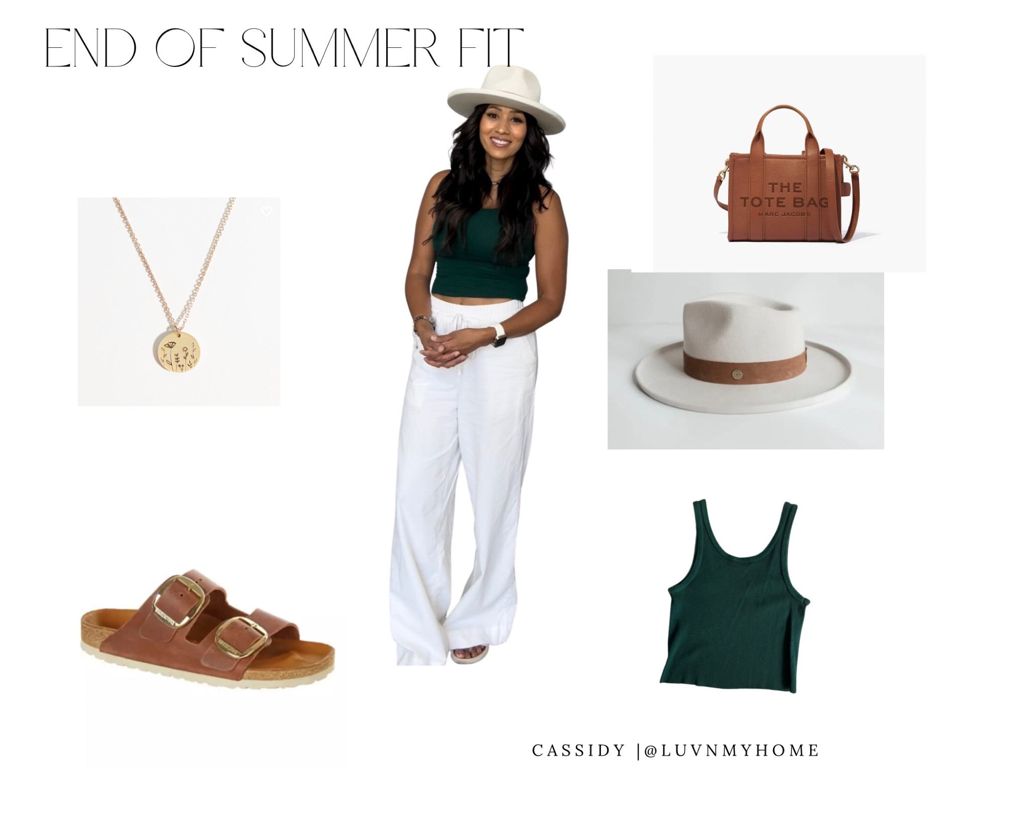Wear linen as long as you can! Wrap up your summer in style with a pair of breezy linen pants from Target. They are lightweight and extra long and look cute with with any colored top. I love the forest green tank top for a pop of color from H & M  Complete the look with a Two Roads wide-brimmed hat and a comfortable pair of Birkenstocks and of course the Tote bag for a chic finishing touch. Stay cool, comfortable, and effortlessly stylish as you savor the last days of summer. 👜🕶️ 

#summerstyle #endofsummerfit #target #targetstyle #birkenstock #linen #whitepants #tworoadshatco

#LTKFind #LTKSeasonal