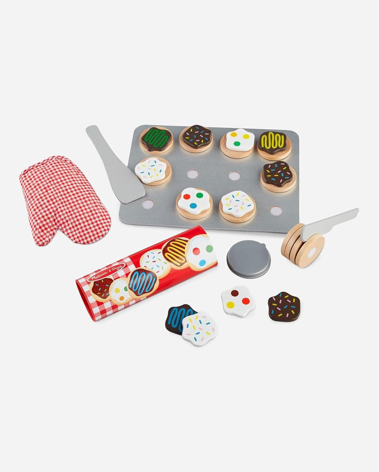 Melissa & Doug Slice and Bake Wooden Cookie Play Food Set - Pretend Cookies And Baking Sheet, Wooden Play Food Set, Toy Baking Set For Kids Ages 3+ | Amazon (US)