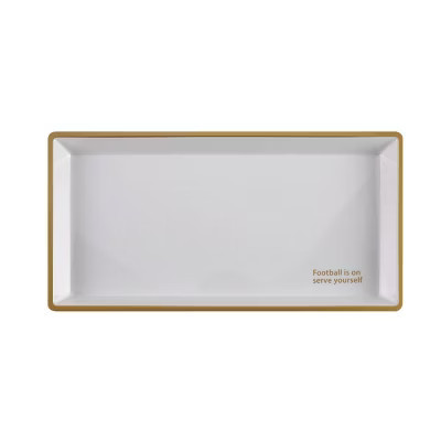 Cook With Color Rectangular "Football is on Serve yourself" Platter Cream/Gold | Target