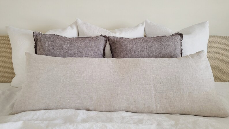 Lumbar Pillow Cover 14x36 With Zipper Crafted From European Linen, Custom Lumbar Pillow Cover, Li... | Etsy (US)