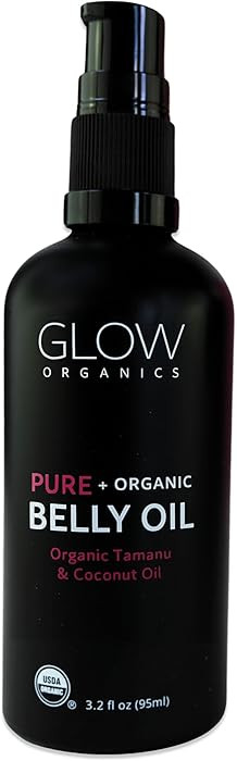 Glow Organics Belly Oil for Pregnancy, Prevents Stretch Marks & Scars, Organic Maternity Skincare... | Amazon (US)