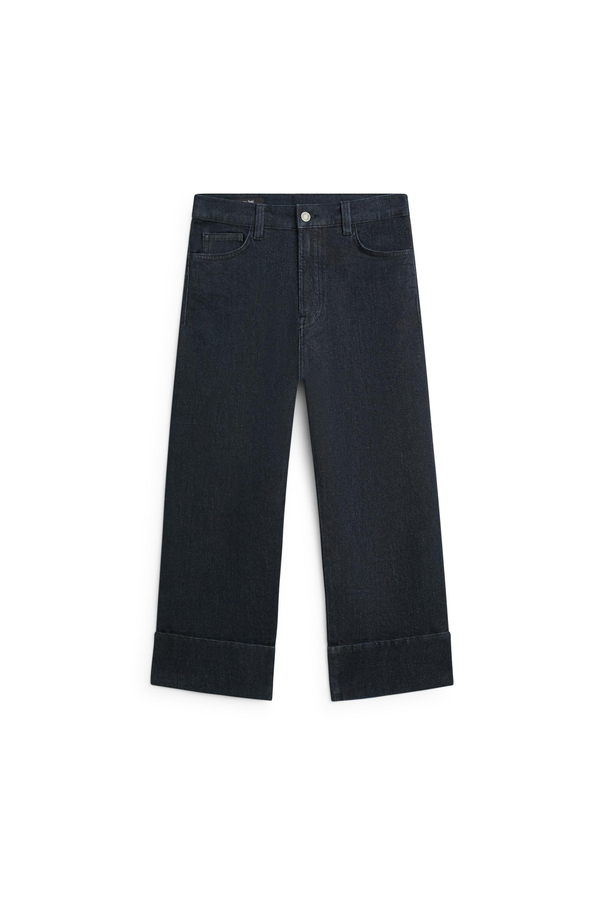 Capri jeans with turn-up hems - DARK BLUE | Massimo Dutti UK