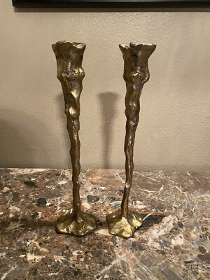 Michael Aram 1992 Pair 12” Brutalist Designed Candlesticks Signed Vintage Heavy | eBay | eBay US