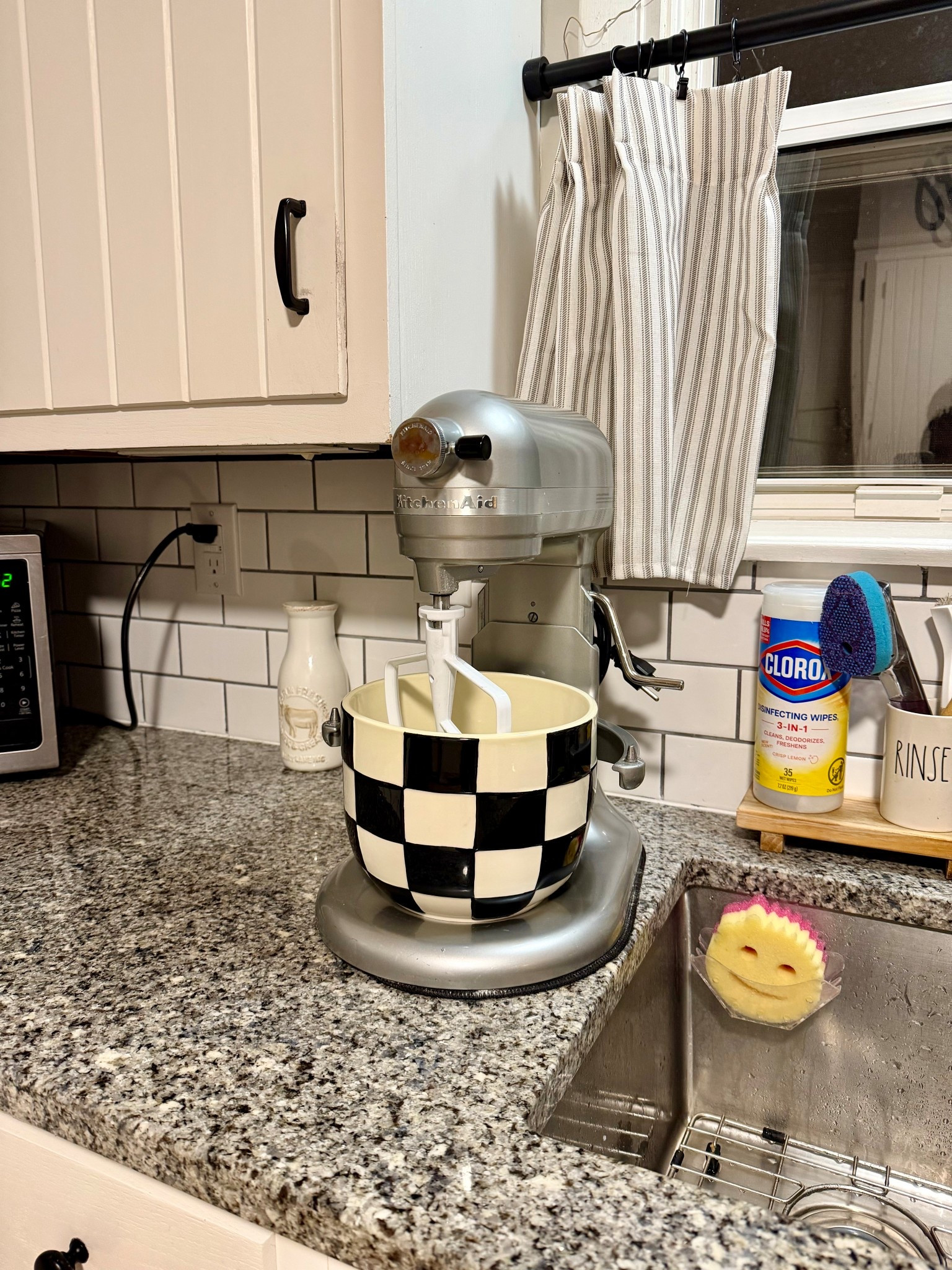Wal-Mart planter turned KitchenAid mixing bowl decoration 🏁🖤🤍

#LTKmomlife #LTKHome #LTKSeasonal