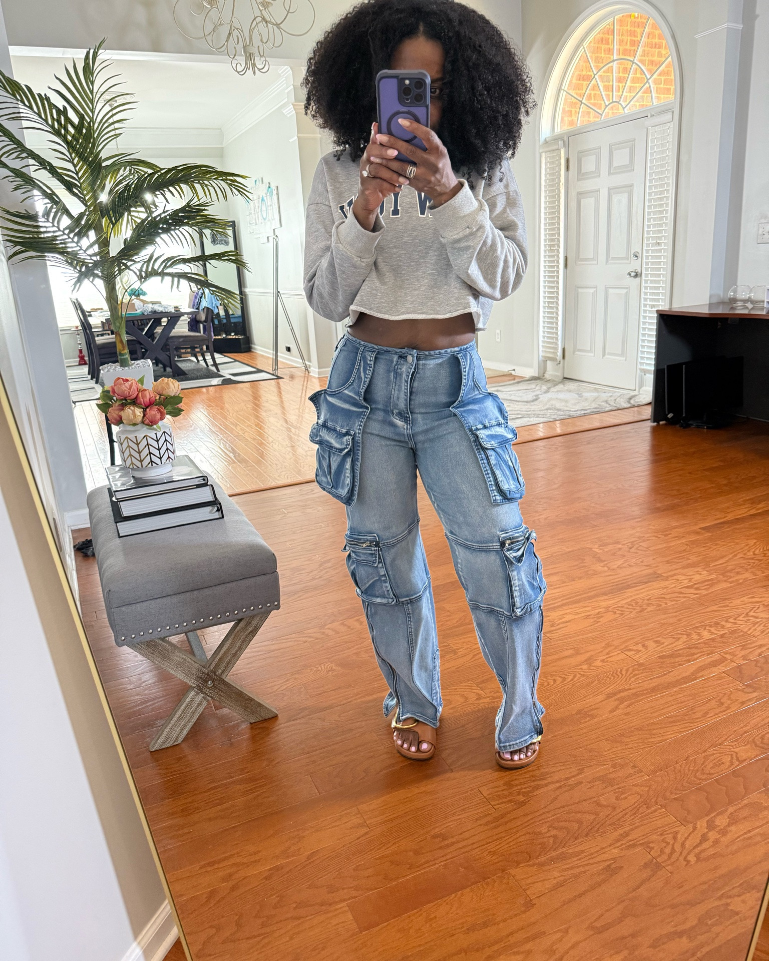 This Amazon fit is SUCH a vibe 💙 Statement cargo jeans + sporty cropped NY sweatshirt + chic Franco Sarto sandals ✨

Effortless, comfy, and still fashion-forward. My favorite kind of outfit ✨

5’5 | 155 lbs | Size M

* Top (M) 
* Jeans (M) 
* Franco Sarto Sandals (Size 9) from Macy’s 🤎

Tap to shop + save for later 🛍️

#fyp #fashionover50 #amazonfashion #amazonstyle #cargojeans #casualchic #streetstyle #denimlook #springstyle #everydaystyle #effortlessfashion #ltkstyle #ltkfinds #ltkcreator

#LTKootd #LTKOver40 #LTKMidsize