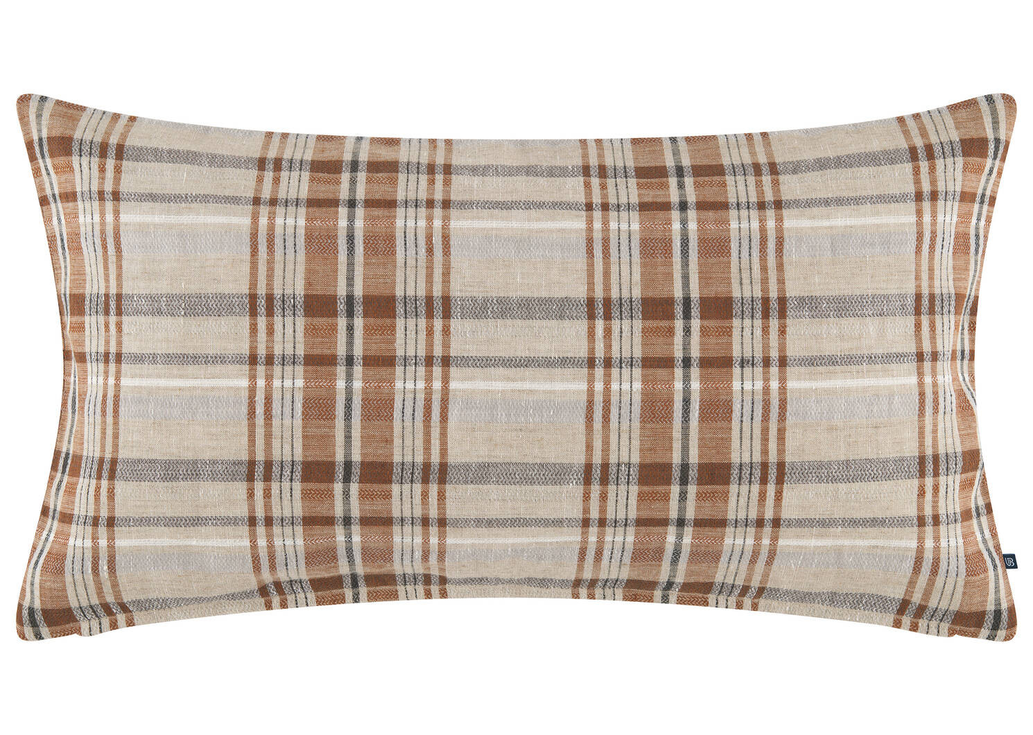 Conway Linen Pillow 12x22 Sand/Rust | Urban Barn