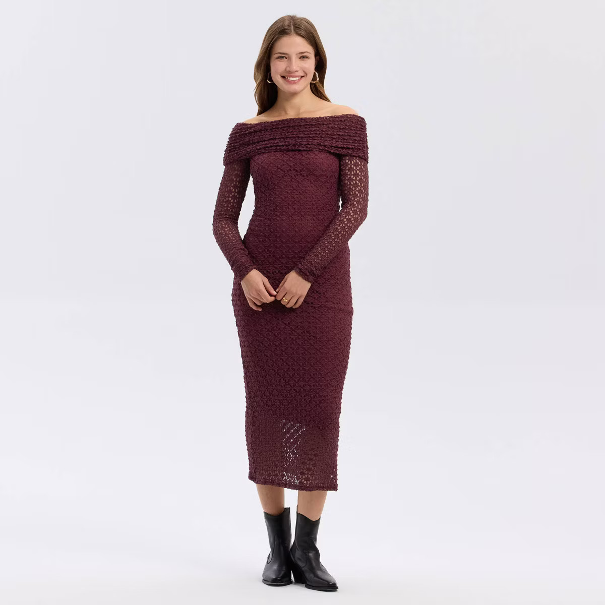 Women's Off the Shoulder Lace Midi Dress - A New Day™ | Target