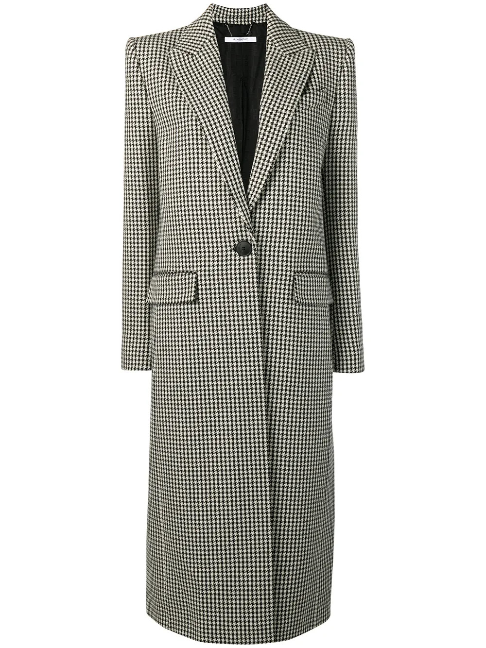 Givenchy Houndstooth one button wool coat - Black | FarFetch US