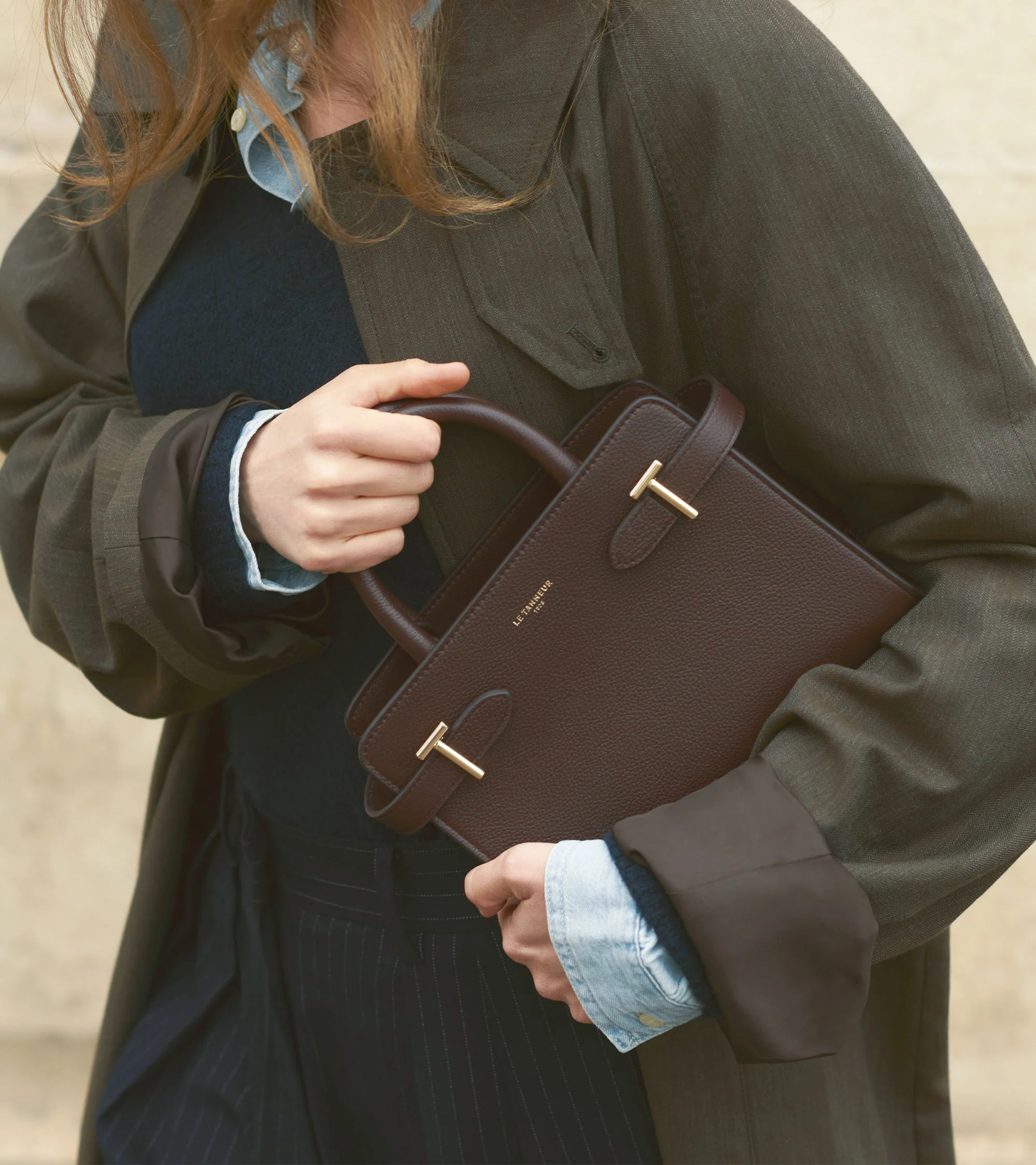 Emilie small handbag in grained leather | Le Tanneur