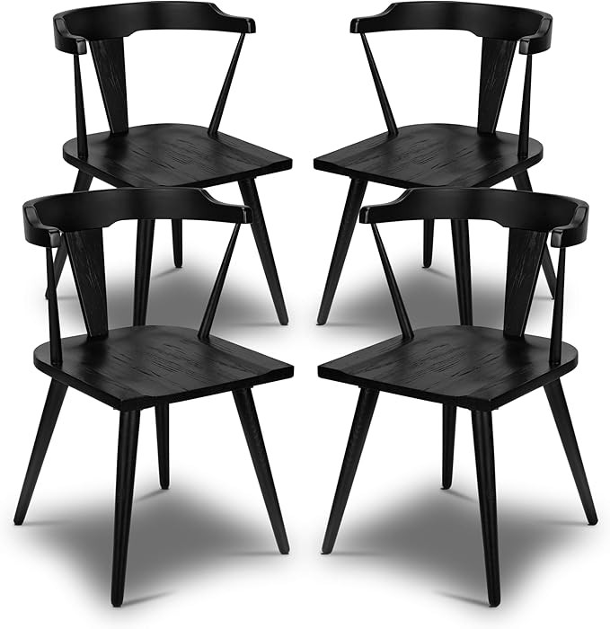 POLY & BARK Enzo Dining Chairs, Set of 4, Black | Amazon (US)