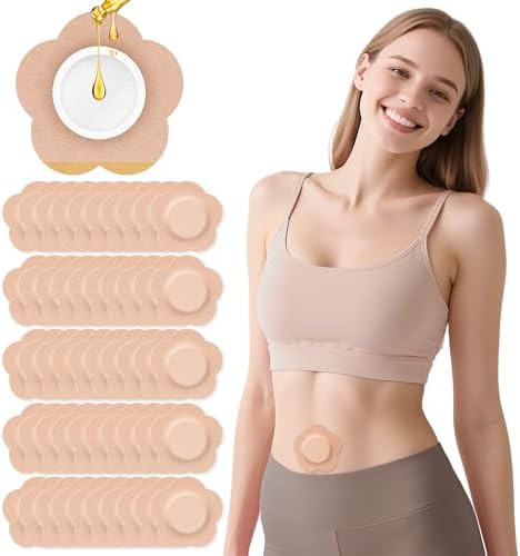 54PCS Castor Oil Patches, Castor Oil Pack Wrap Disposable Organic Cotton Self-Adhesive Pads for B... | Amazon (US)