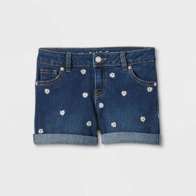 Girls' Embroidered Jean Shorts - Cat & Jack™ | Target