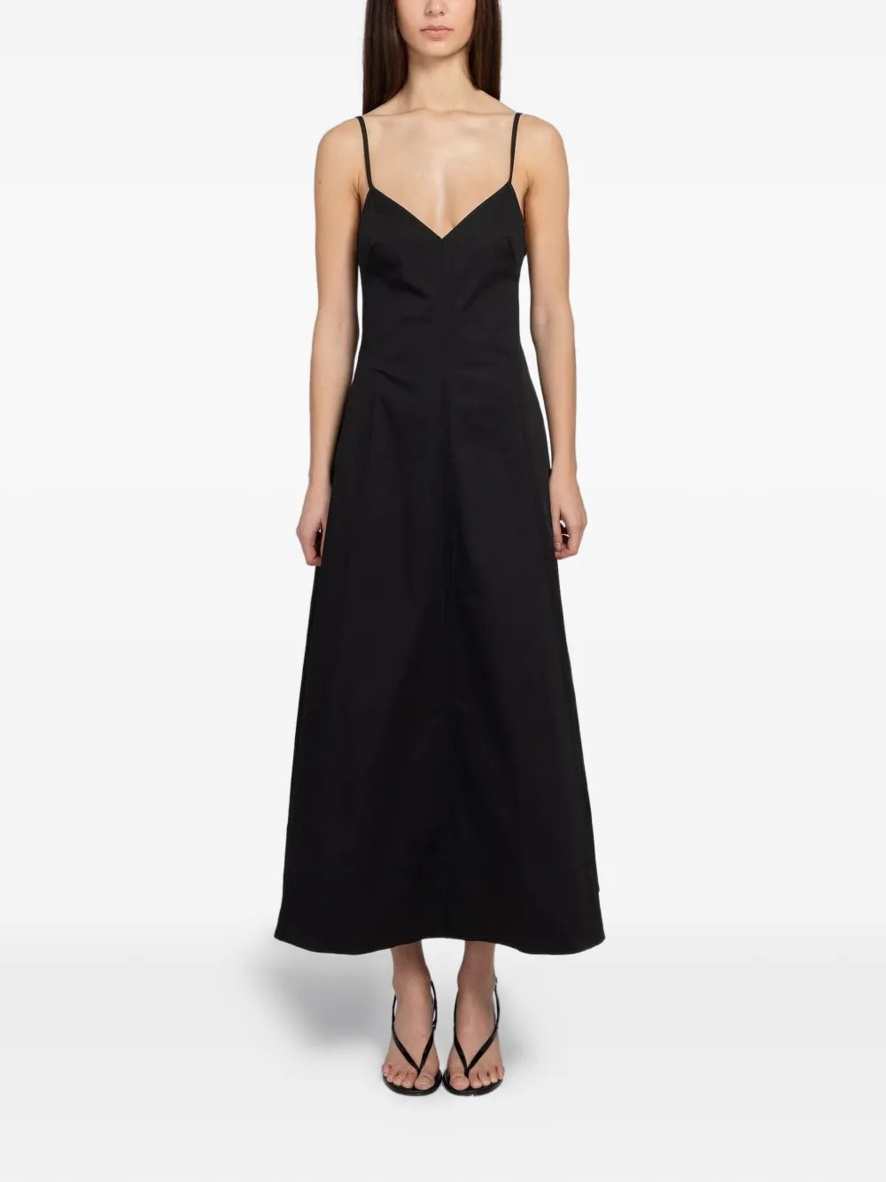 St. Agni spaghetti-strap V-neck Dress | Black | FARFETCH | Farfetch Global
