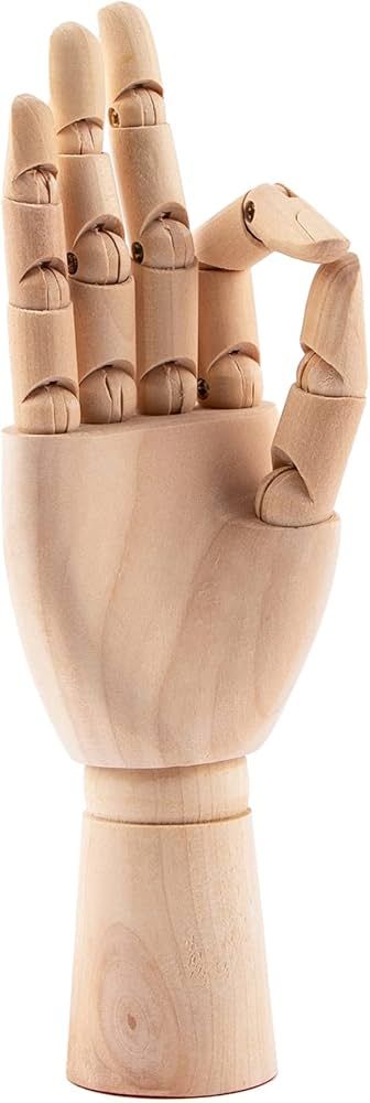 Framendino, 7" Flexible Wood Hand Model Wooden Mannequin Right Hand Drawing Model Artist Manikin ... | Amazon (US)