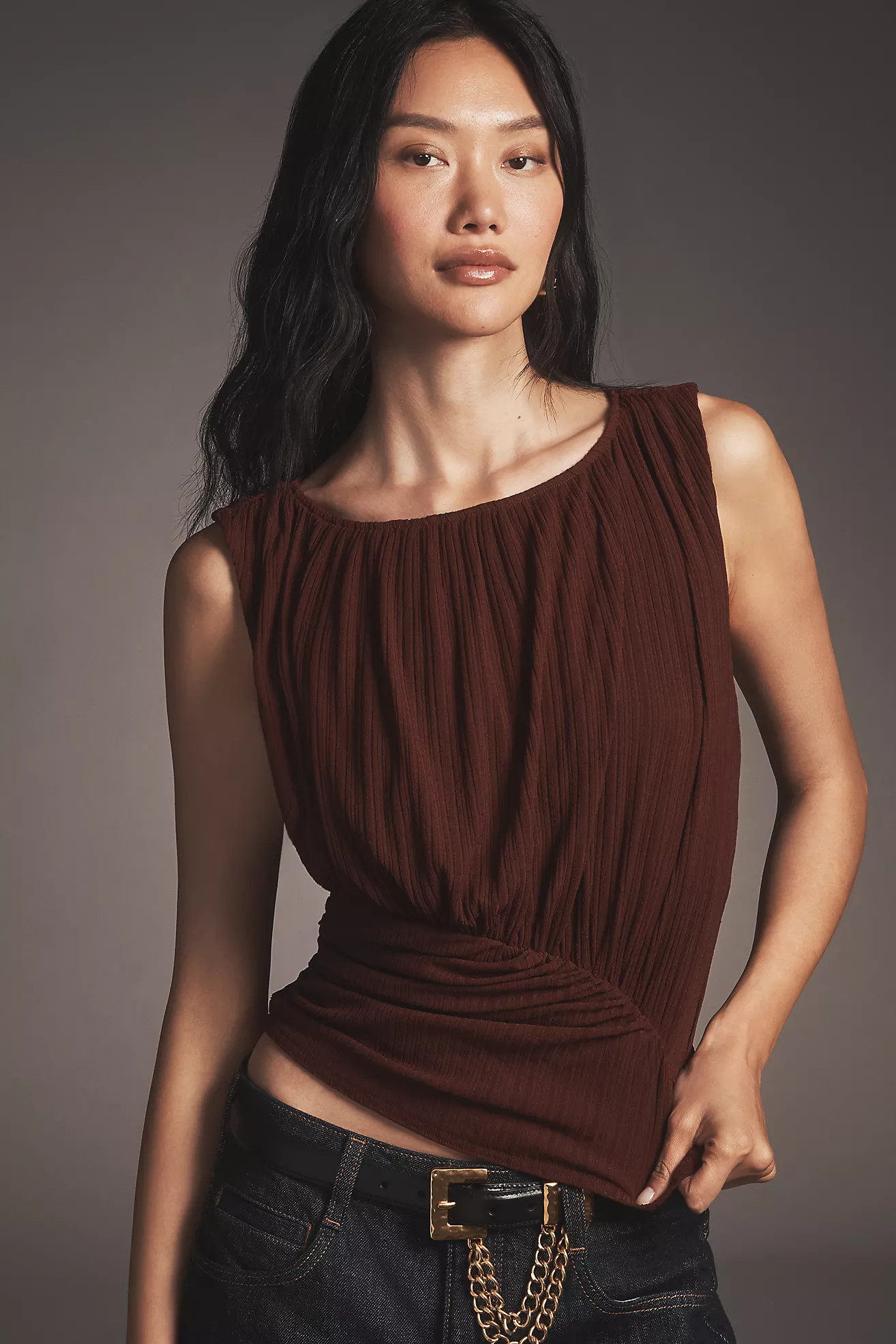 By Anthropologie Gathered Waisted Muscle Tank | Anthropologie (US)