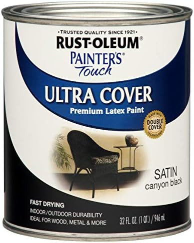 Rust-Oleum 267332 Painter's Touch Latex Paint, 32 Fl Oz (Pack of 1), Satin Canyon Black - - Amazo... | Amazon (US)