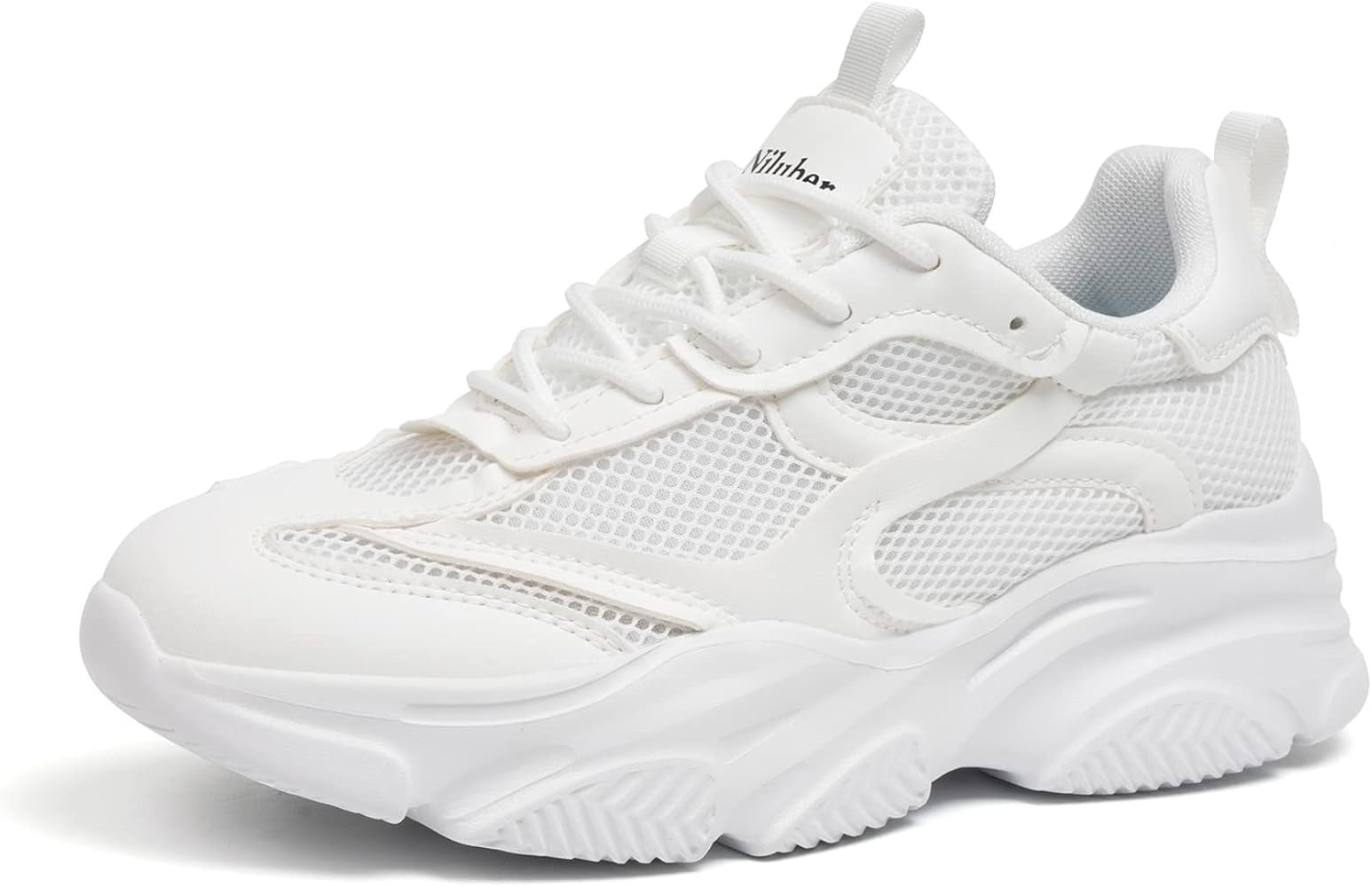 Niluber Women's Chunky Platform Sneakers-Non Slip Lace-up and Breathable Upper - Lightweight Cushion | Amazon (US)