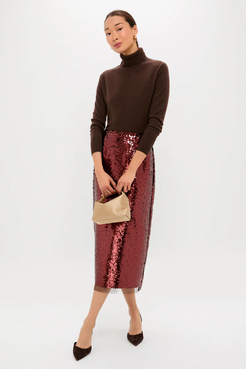 Radiant Bronze Sequin Phillips Midi Skirt | Tuckernuck (US)