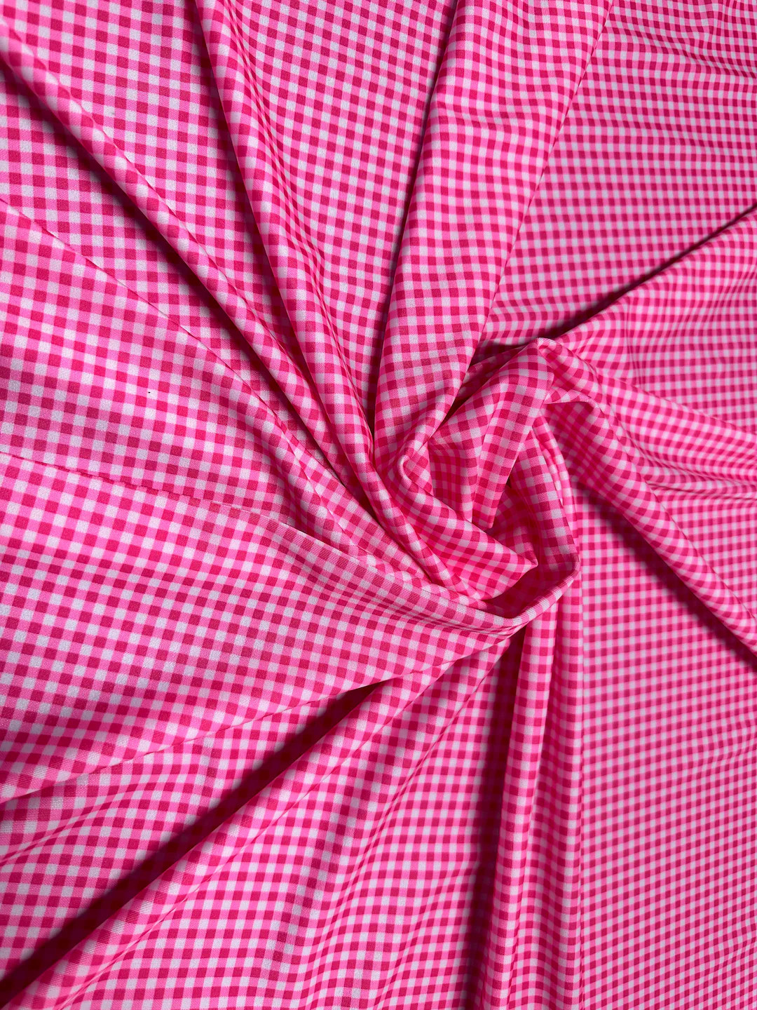 Gingham design 1/4” Hot pink color print on great quality of nylon spandex 4-way stretch 58/60... | Etsy (US)