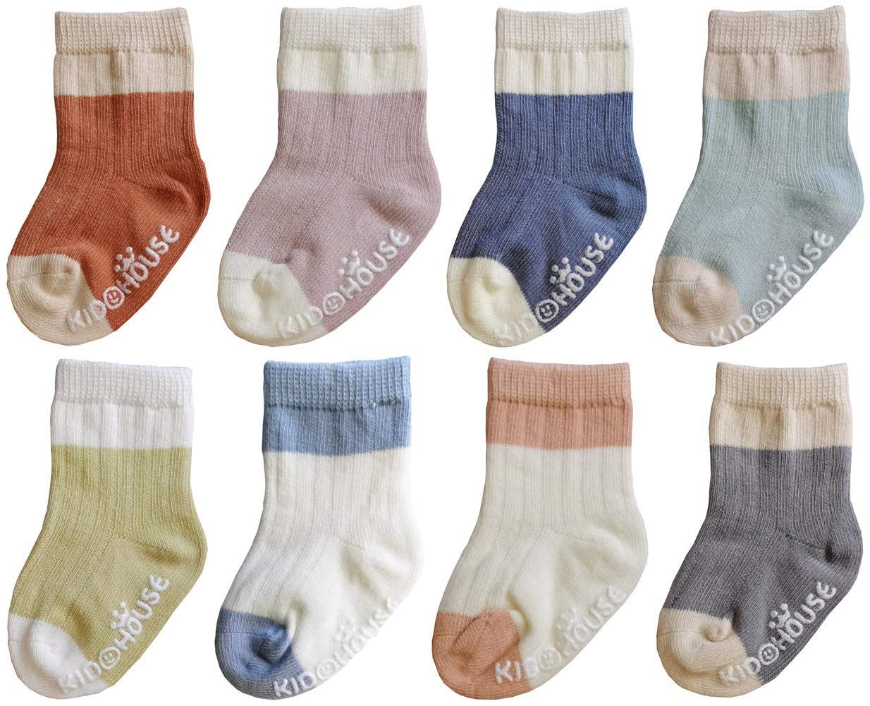 Baby Boy Combed Cotton Socks QandSweet Toddler Ankle Sock Non-Skid for Newborn Infant Childrens | Amazon (US)