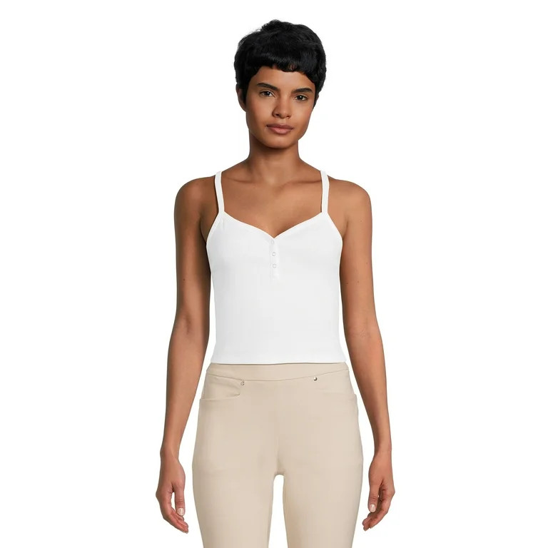 No Boundaries Juniors Henley Cami Top, Sizes XS-3XL | Walmart (US)