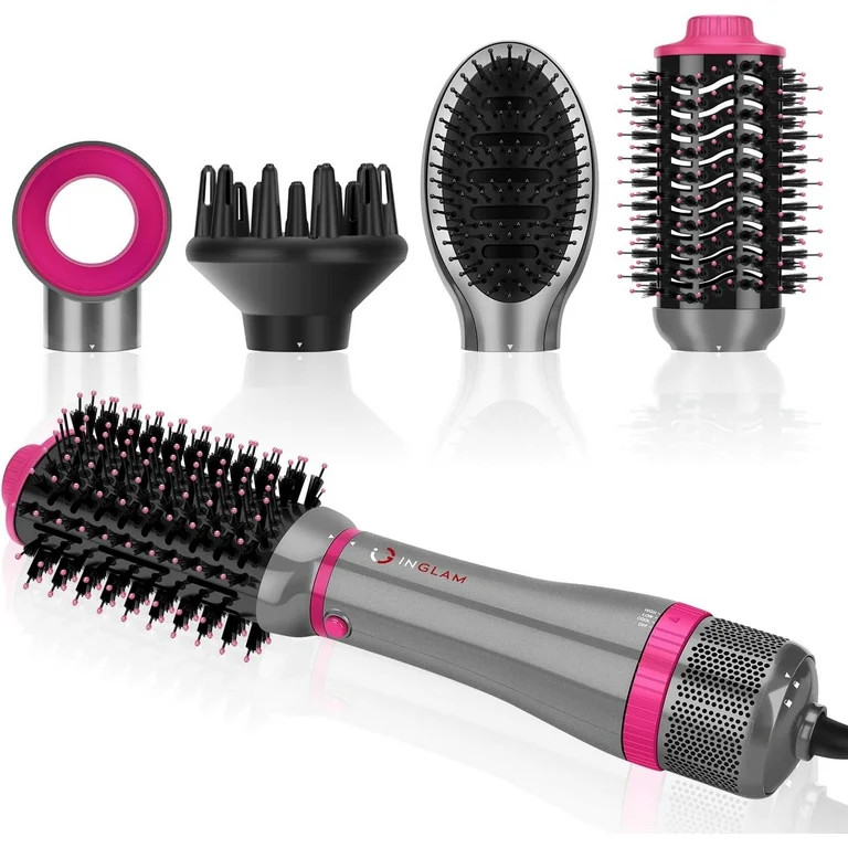 IG INGLAM 4 in 1 Blowout Brush, Negative Ion Detachable Hair Dryer Brush & Styler Volumizer Hot A... | Walmart (US)