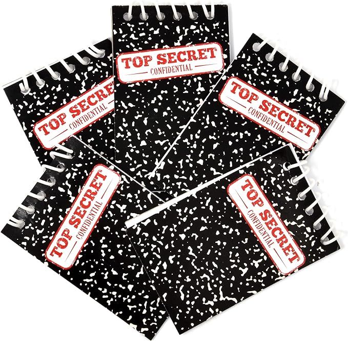 48 Count Top Secret Mini Notepads Spy Detective Secret Agent Mystery Crime Scene Theme Memo Spira... | Amazon (US)