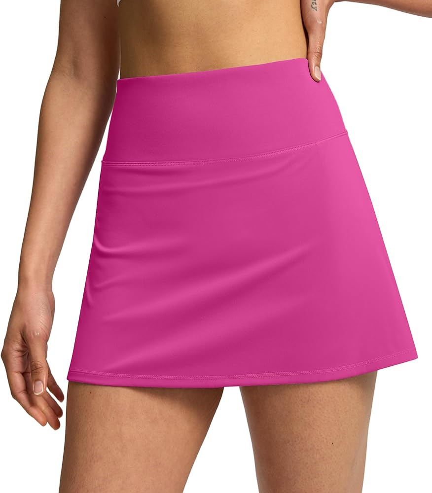 Soothfeel Tennis Skirts for Women 14.5" High Waisted Golf Skirt with Shorts Pockets Workout Athle... | Amazon (US)
