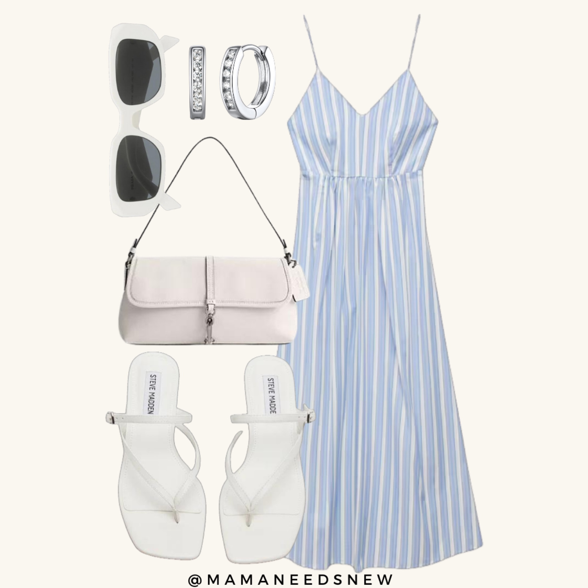 A summer look featuring a striped dress with cut out back detail 🤍🩵

#LTKSummerSales #LTKSaleAlert #LTKSeasonal