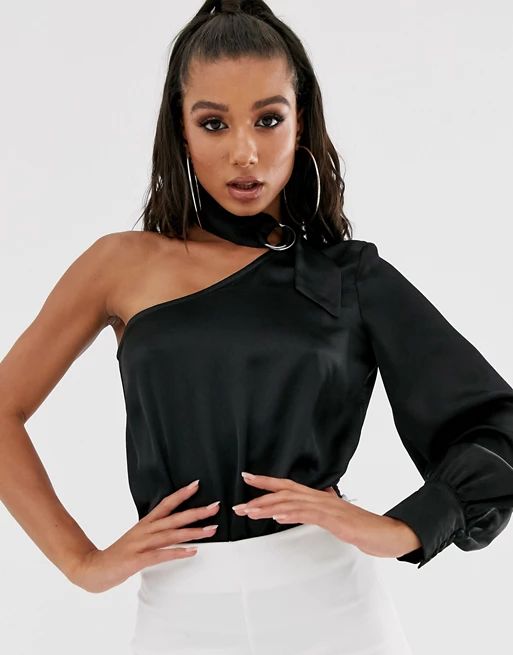 4th + Reckless one shoulder choker body in black | ASOS UK