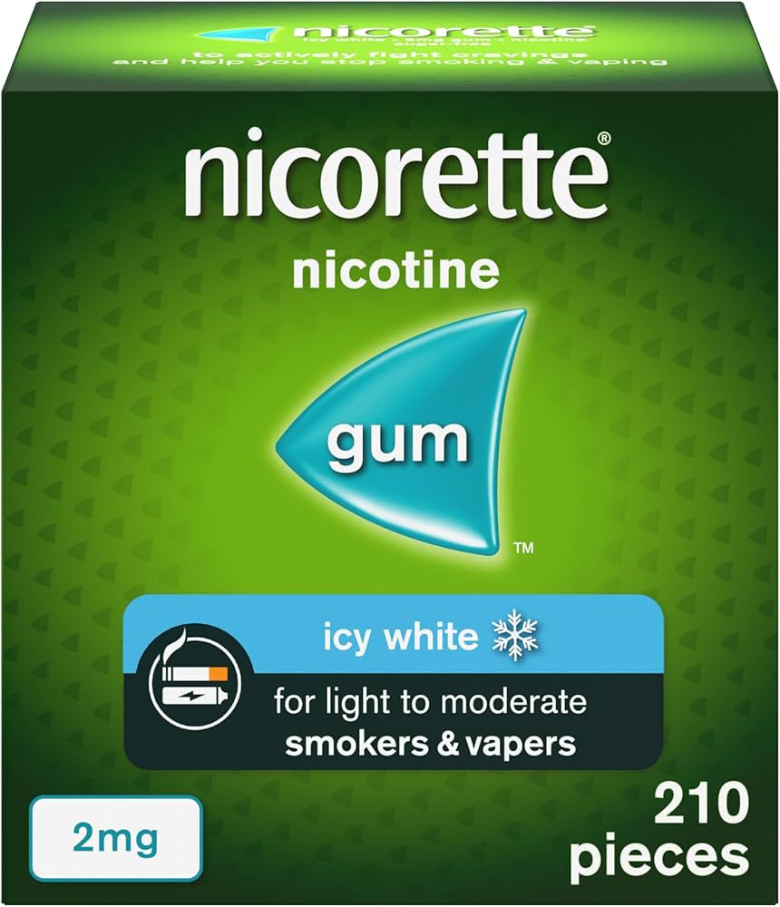 Nicorette Icy White 2mg Gum (210 Pieces), Discreet Stop Smoking and Stop Vaping Aid to Help you Q... | Amazon (UK)