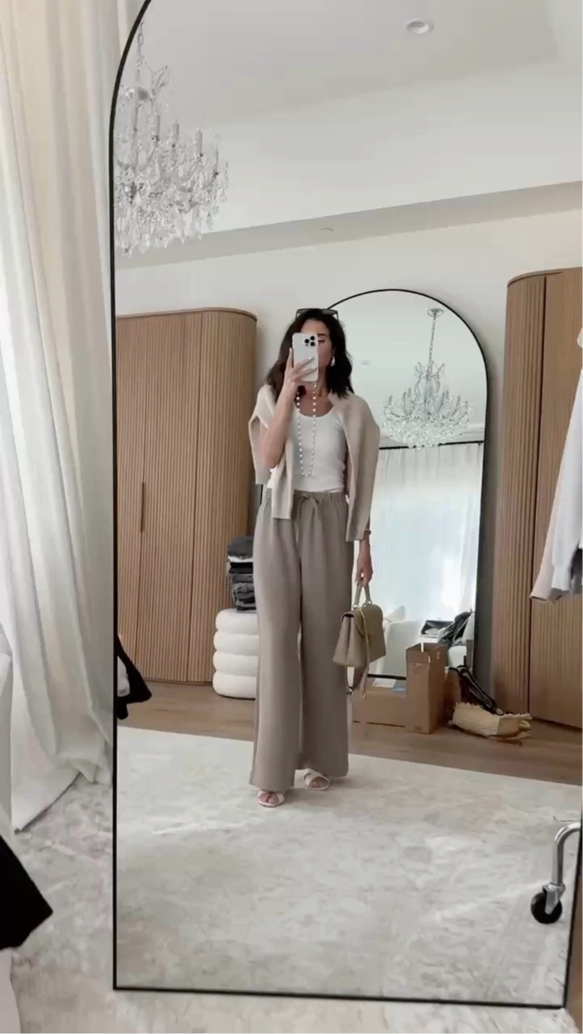 Styling the viral @Aritzia  pants! I’m just shy of 5-7” wearing the size SMALL REGULAR pants in the color nomad taupe , small sweater and XS tank top. #stylinbyaylin #springoutfit #basics

#LTKootd #LTKSeasonal #LTKgrwm