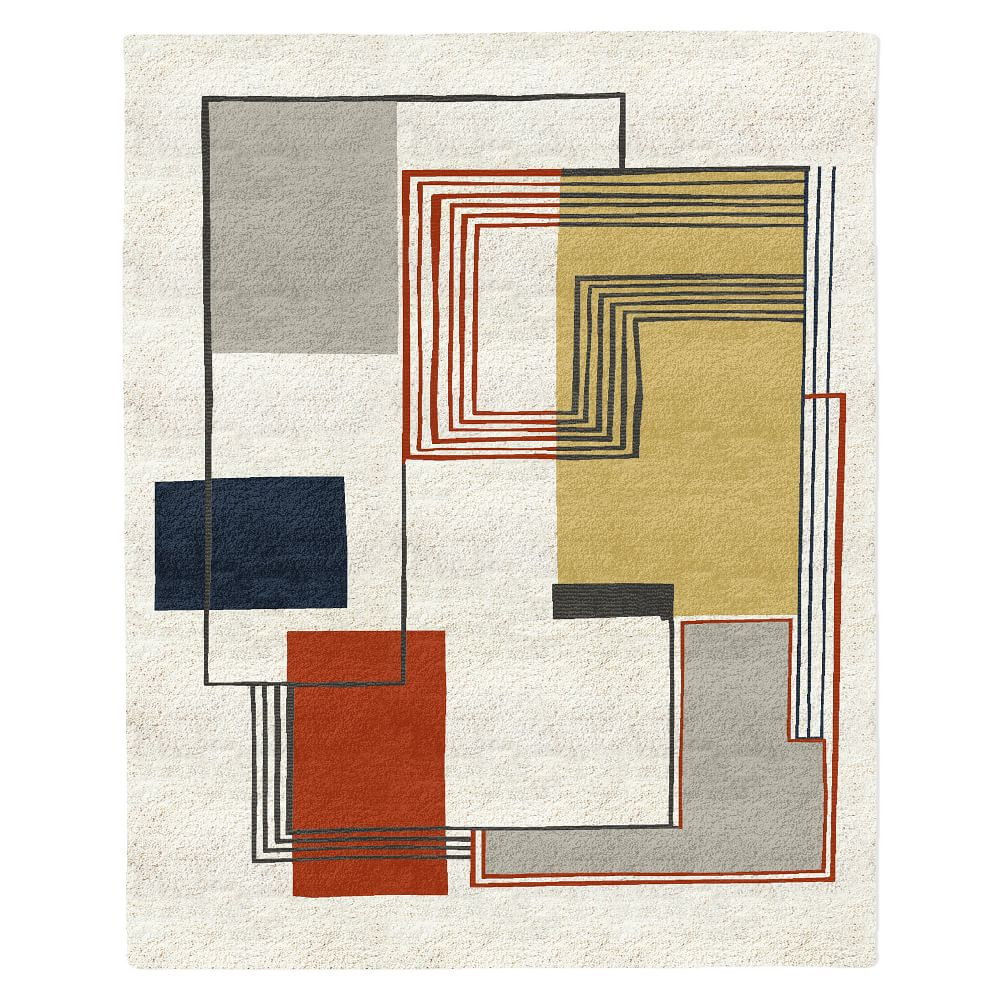 Abstract Lines Wool Rug | West Elm (US)