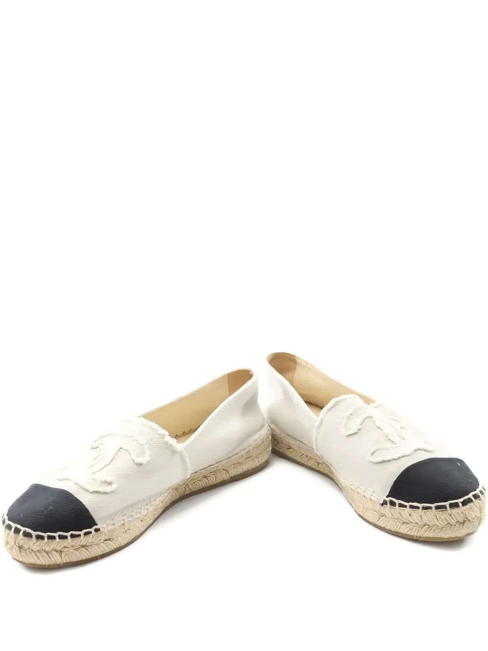 CHANEL Pre-Owned 1986-1988 logo-detail espadrilles - White | Farfetch Global