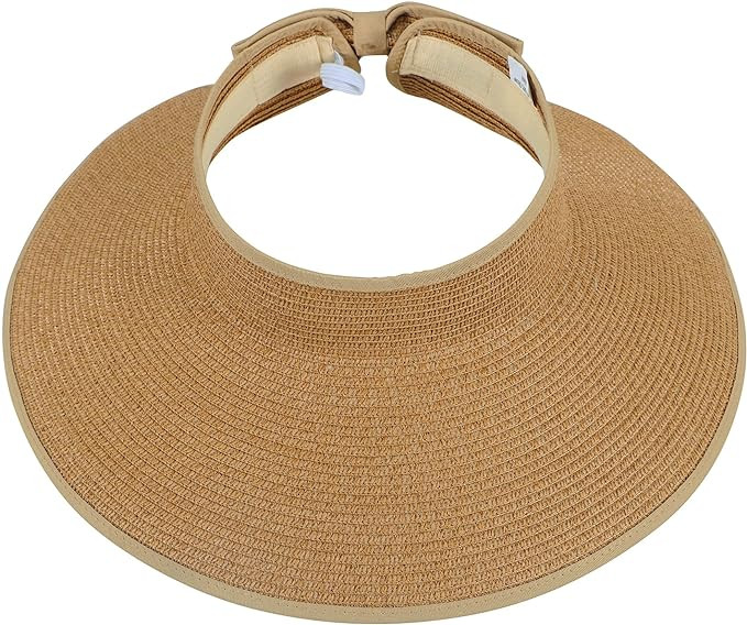 Sun Hats for Women Fashionable Womens Wide Brim Hat Roll-up Straw Sun Visor Hat | Amazon (US)