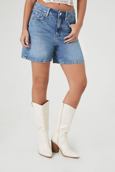 High-Rise Denim Bermuda Shorts | Forever 21