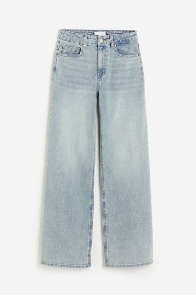 Wide High Jeans - Azul denim claro - MUJER | H&M ES | H&M (FR & IT & ES)