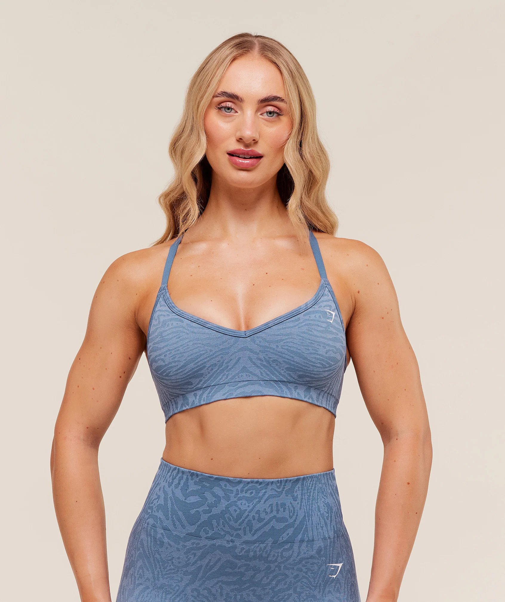 Gymshark Adapt Animal Seamless Sports Bra - Worn Blue/Peri Blue | Gymshark US