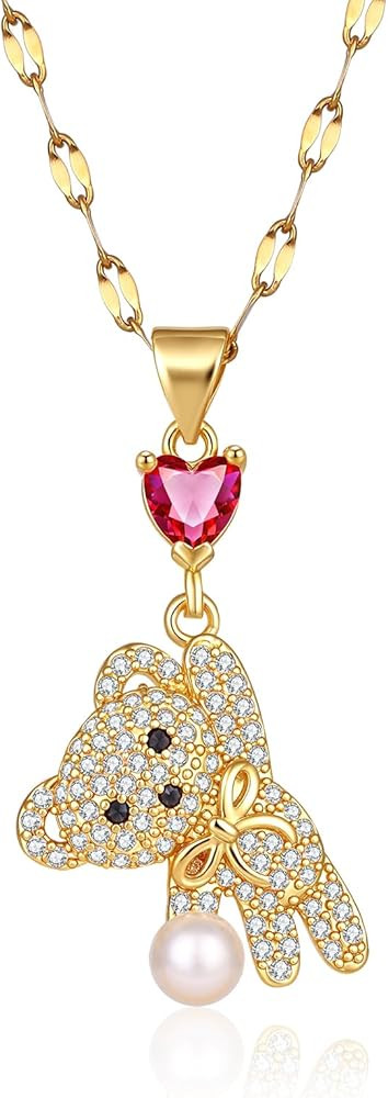 Bear Necklace Pendant Necklace for Women (NL-Bear) | Amazon (US)
