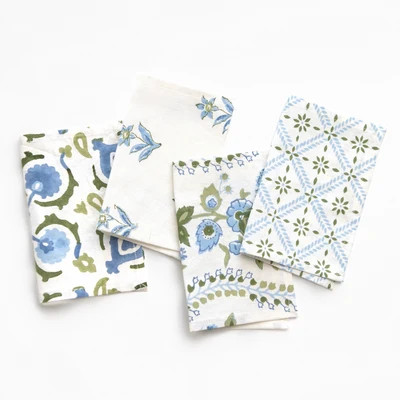 Ariel Okin Fenimore Garden Mixed Cocktail Napkin | Set of 4 | Pomegranate