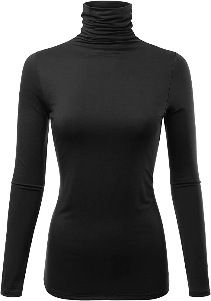 FASHIONOLIC Womens Premium Long Sleeve Turtleneck Lightweight Pullover Top Sweater (CLLT002) Fush... | Amazon (US)