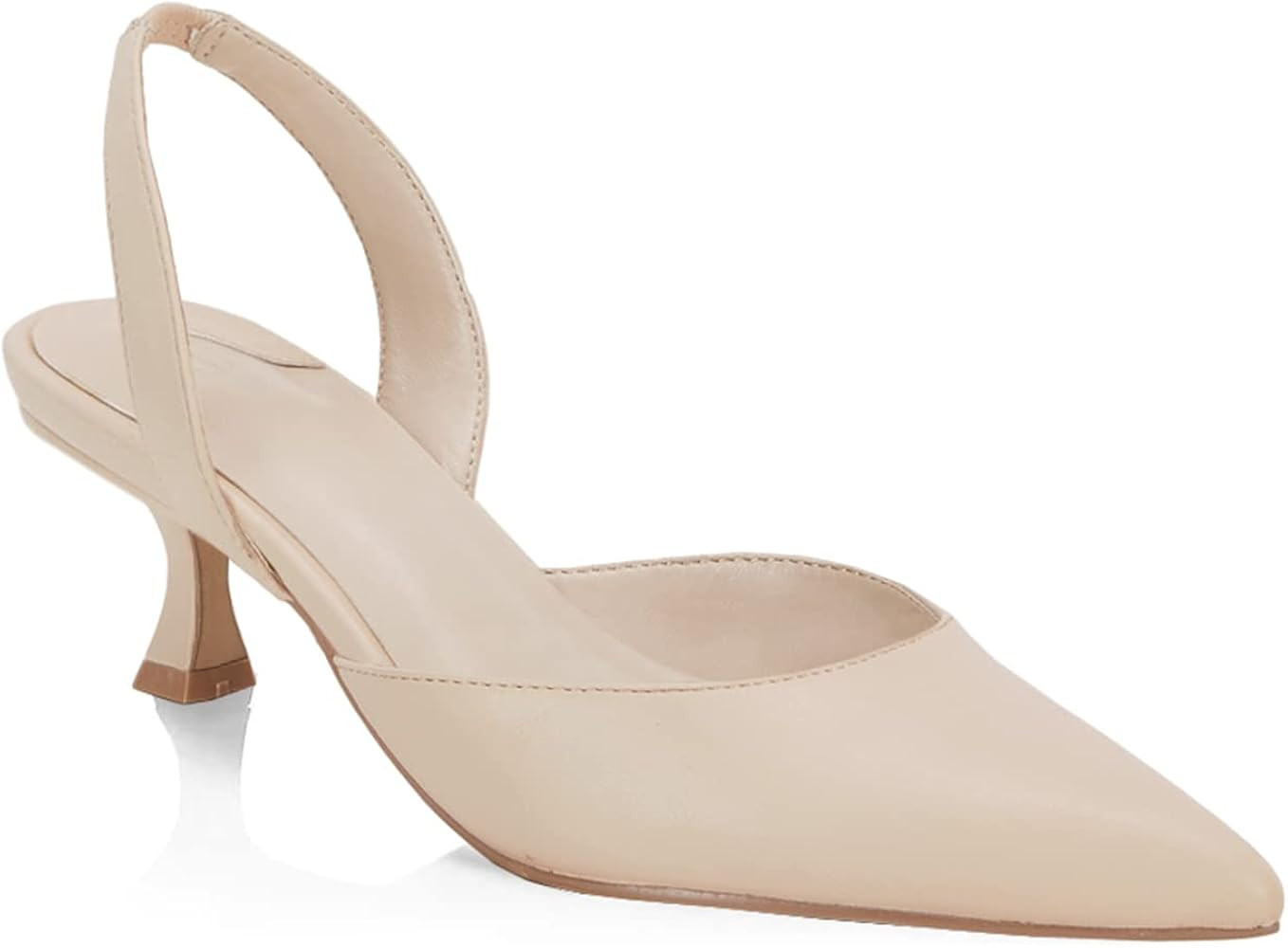 Juliet Holy Womens Pumps Shoes Pointed Toe Slip on Slingback Elastic Strap Classic Kitten Heels | Amazon (US)