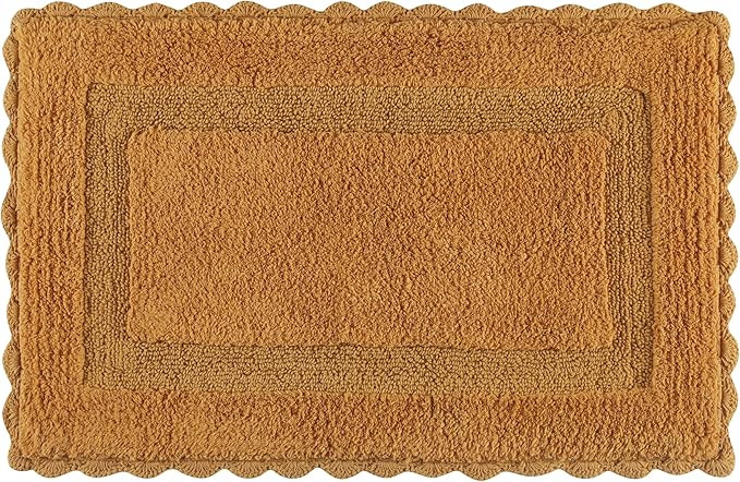 Savi Home Cotton Crochet Bathmat with Antiskid 17x24 Mustard, 100% Pure Cotton, Super Soft Bath R... | Amazon (US)