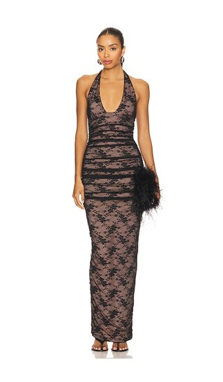 Arabella Halter Gown in Black | Revolve Clothing (Global)