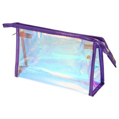 Unique Bargains Clear Portable Waterproof Travel Makeup Bag 1 Pc Purple | Target