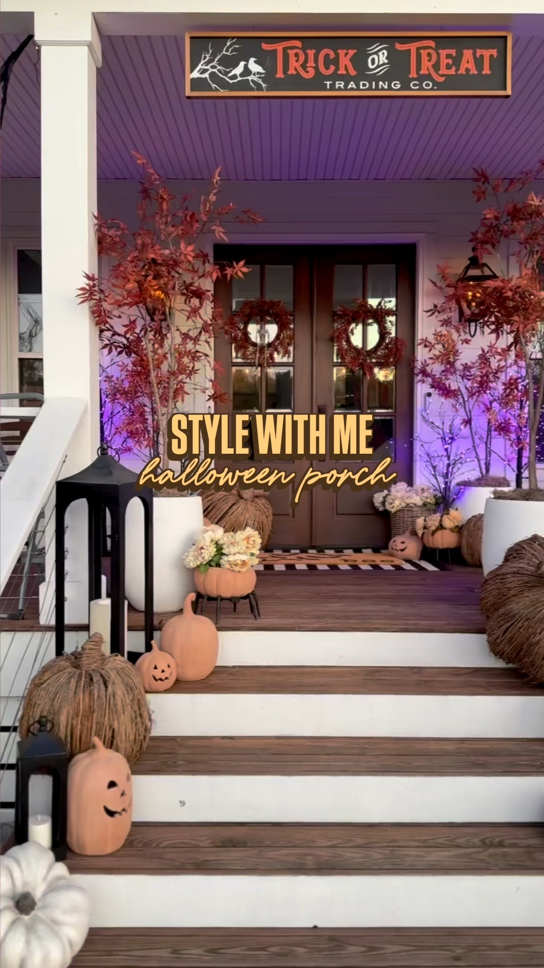 Trick or treat! My Halloween front porch is done! I kept everything I put out for fall and just added to it! My favorite part is probably my new doormat but I also love the light up trees! They can be orange or purple and are so fun! 


#LTKHalloween #LTKSeasonal #LTKHome