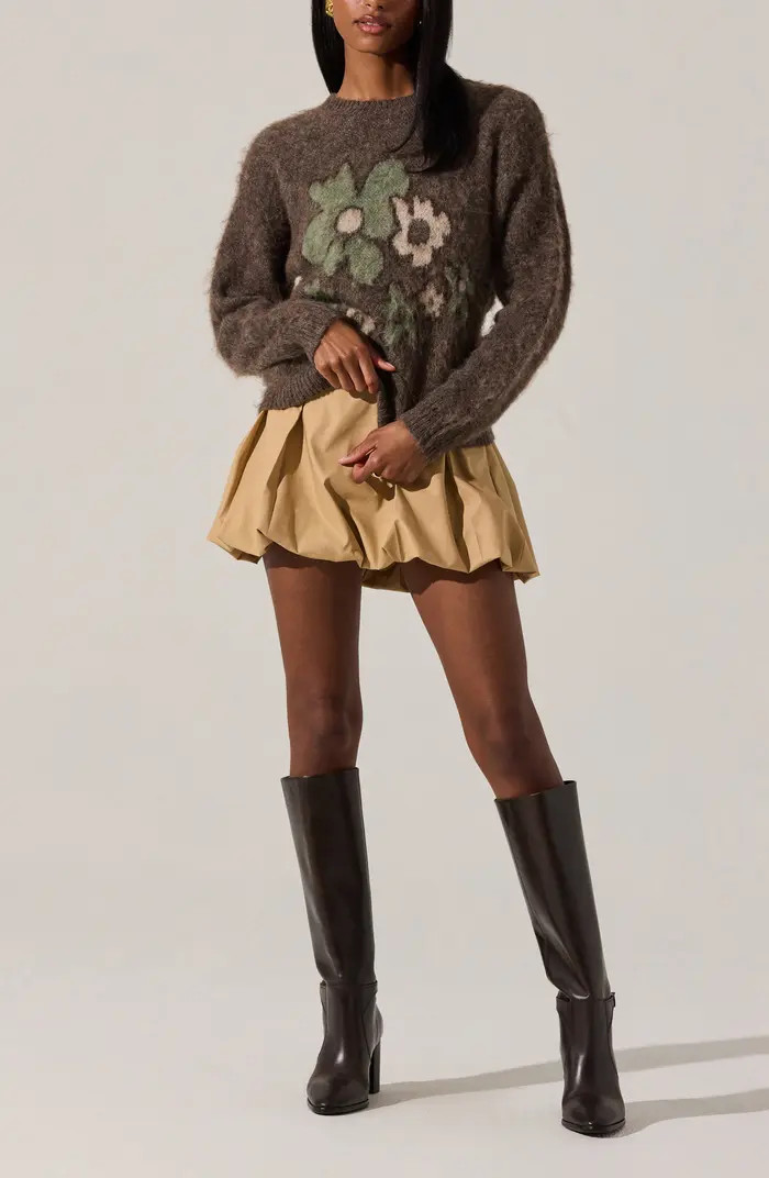 ASTR the Label Conetta Floral Fuzzy Sweater | Nordstrom | Nordstrom