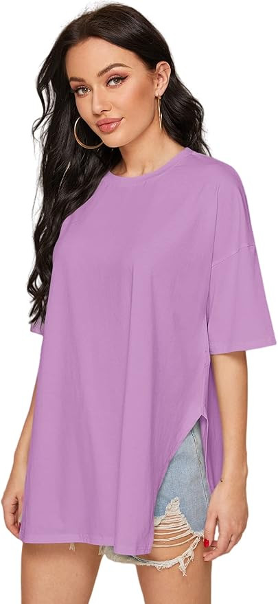 Floerns Women's Casual Basic Short Sleeve Loose T-Shirt Tee Tops | Amazon (US)